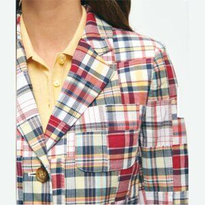 Brooks Brothers Madras Plaid Blazer 2-Button Size 8 Multicolour
